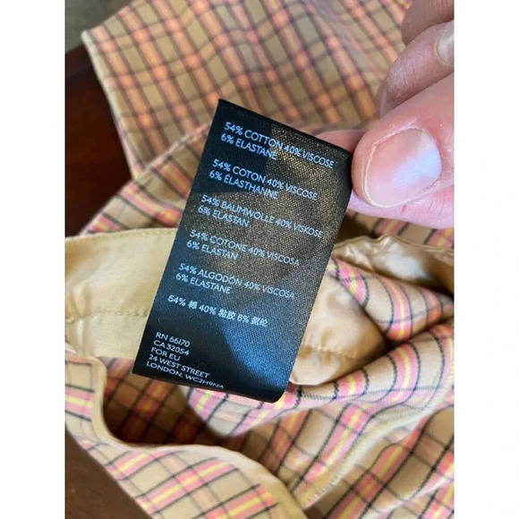 Anthropologie Essential Slim Pant Pink Tan Plaid Trouser Size 10 Career Work - Picture 14 of 14